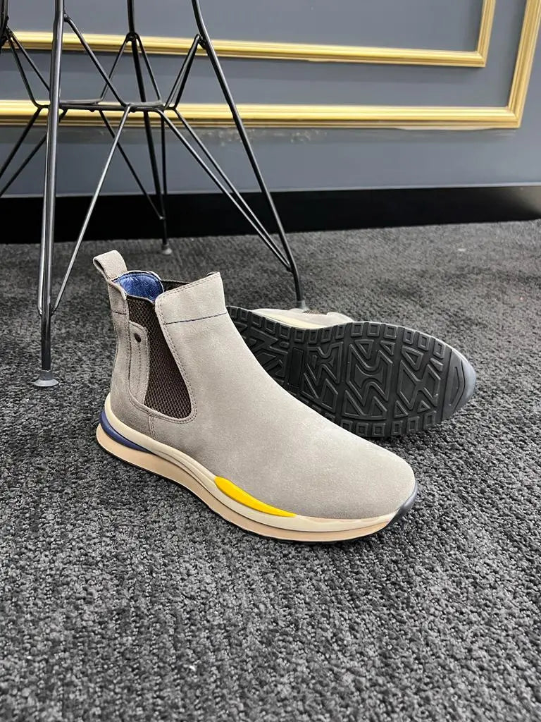 Berton Beige Suede Chelsea Boots: Elegant Footwear for Every Occasion - BRABION
