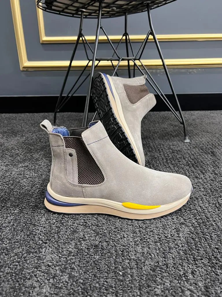 Berton Beige Suede Chelsea Boots: Elegant Footwear for Every Occasion - BRABION