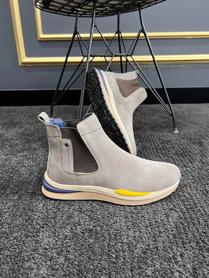 Berton Beige Suede Chelsea Boots: Elegant Footwear for Every Occasion - BRABION