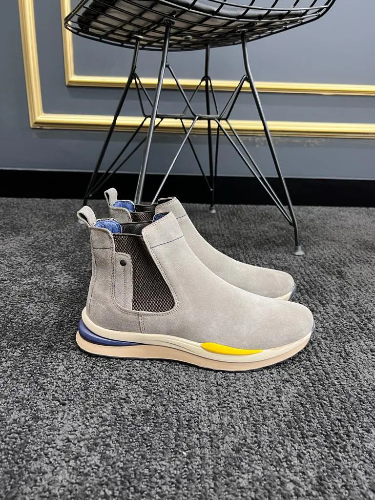 Berton Beige Suede Chelsea Boots: Elegant Footwear for Every Occasion - BRABION