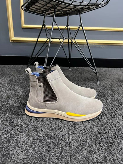 Berton Beige Suede Chelsea Boots: Elegant Footwear for Every Occasion - BRABION