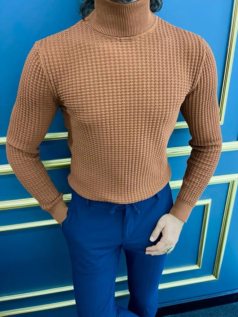 Vince Camel Slim Fit Turtleneck Cotton Sweater - BRABION
