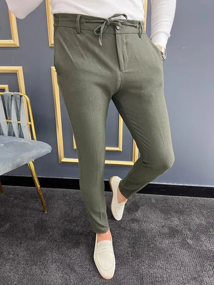 Avion Khaki Slim Fit Laced Pants - BRABION