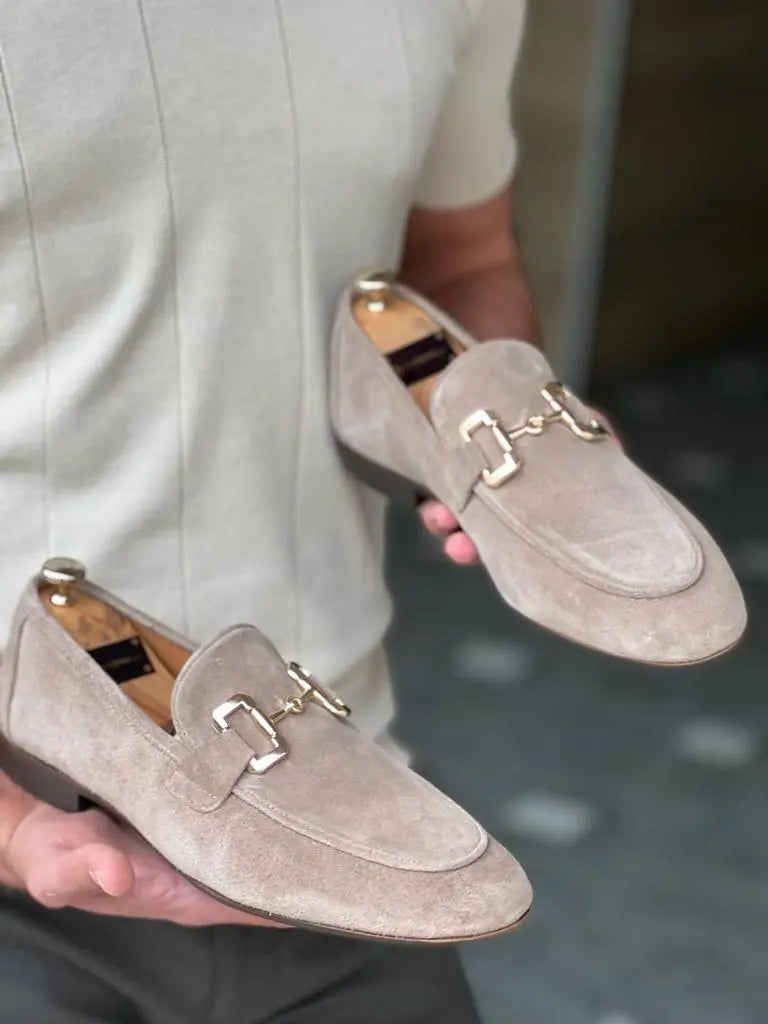 Tampa Beige Suede Loafers – Sophisticated Men’s Footwear - BRABION