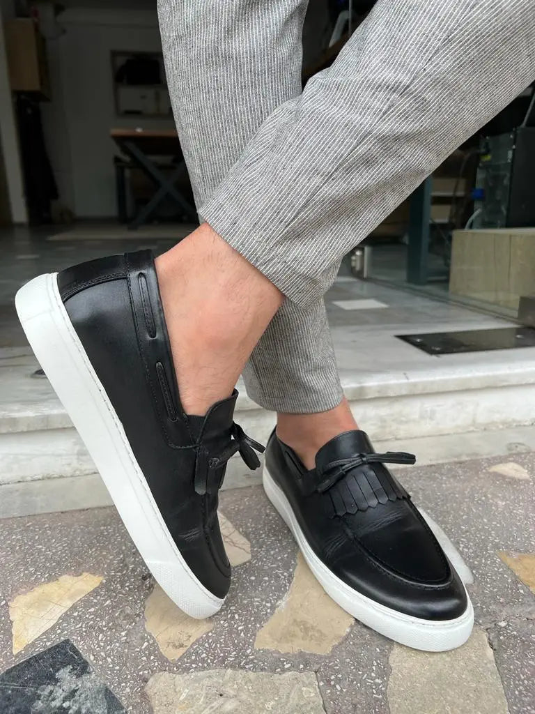 Tampa Black Kiltie Loafers for the Modern Gentleman - BRABION