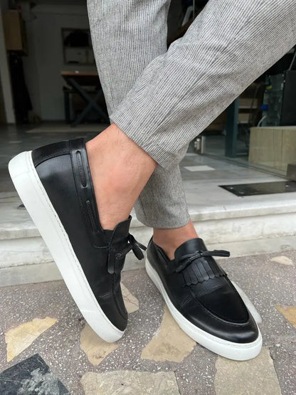Tampa Black Kiltie Loafers for the Modern Gentleman - BRABION
