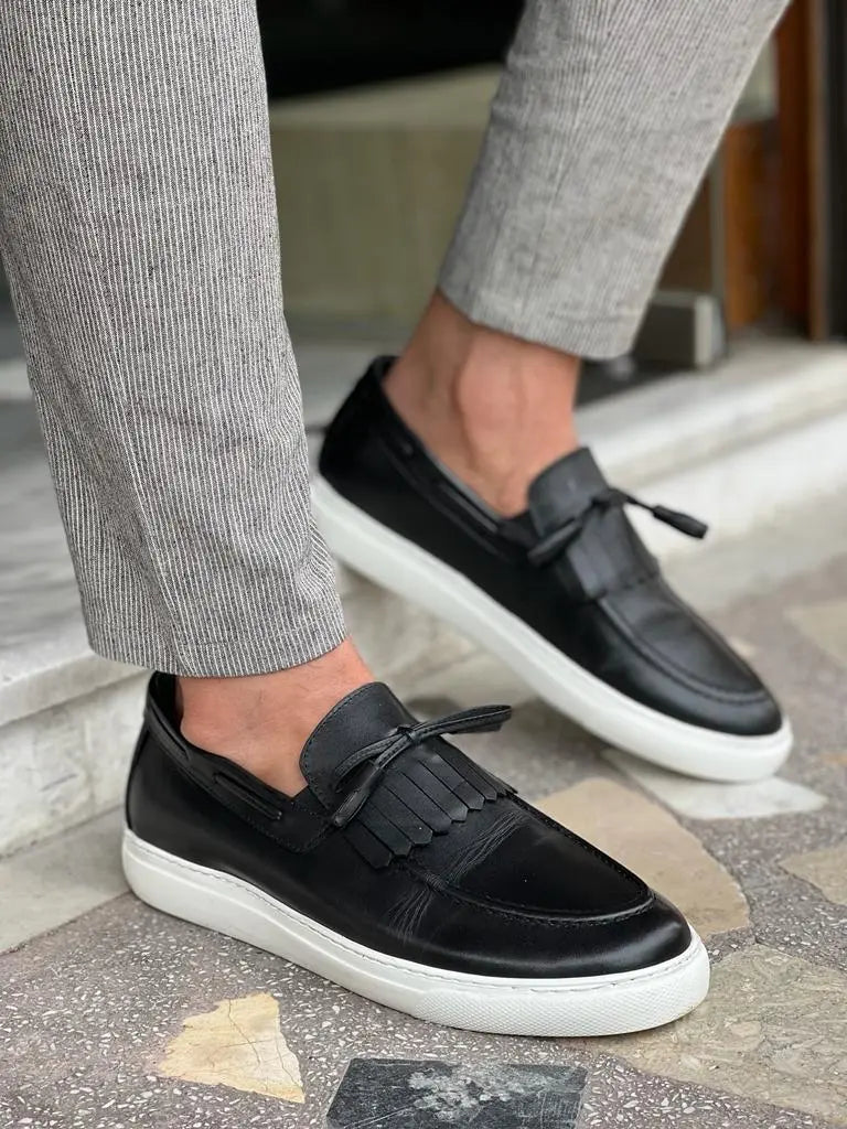 Tampa Black Kiltie Loafers for the Modern Gentleman - BRABION