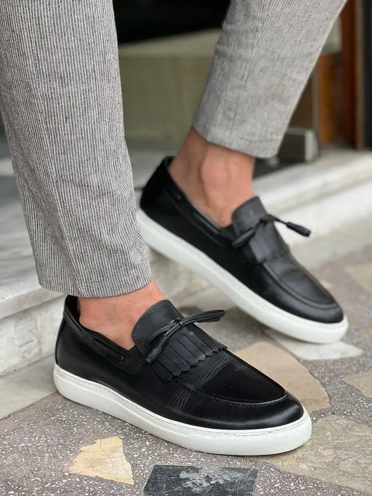 Tampa Black Kiltie Loafers for the Modern Gentleman - BRABION