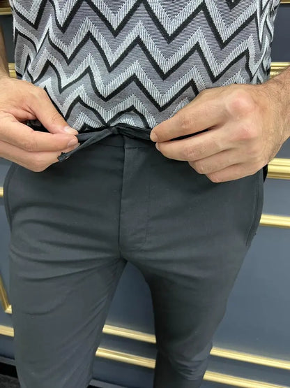 Tampa Black Slim Fit Laced Pants - BRABION