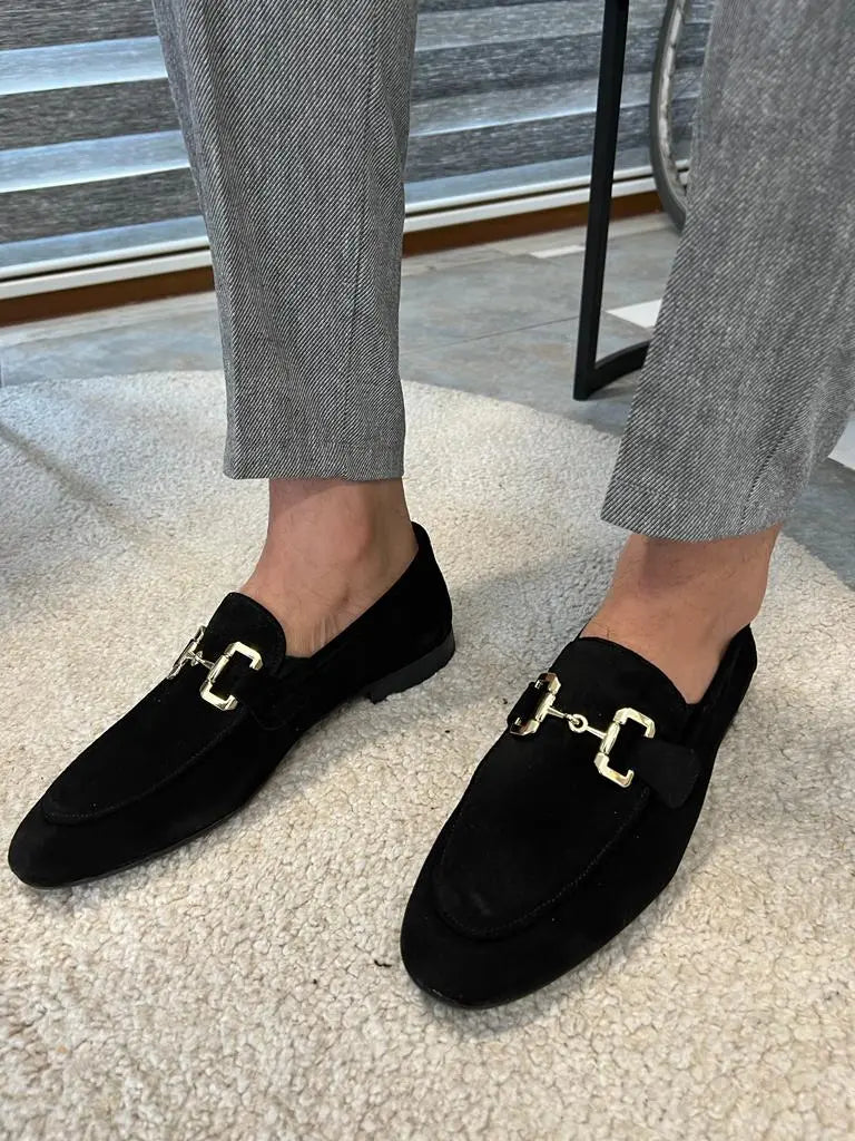 Tampa Black Suede Loafers - BRABION