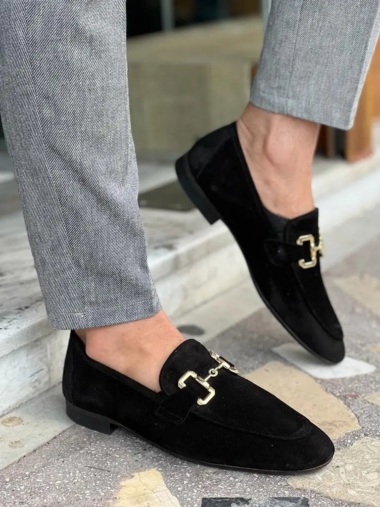 Tampa Black Suede Loafers - BRABION