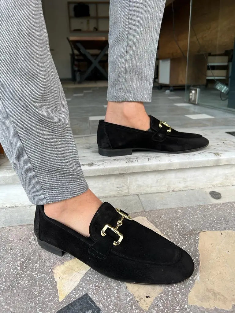 Tampa Black Suede Loafers - BRABION