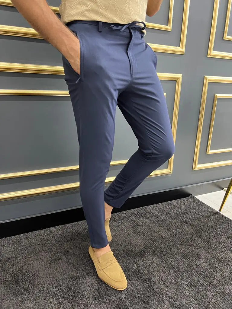 Tampa Blue Slim Fit Laced Pants - BRABION