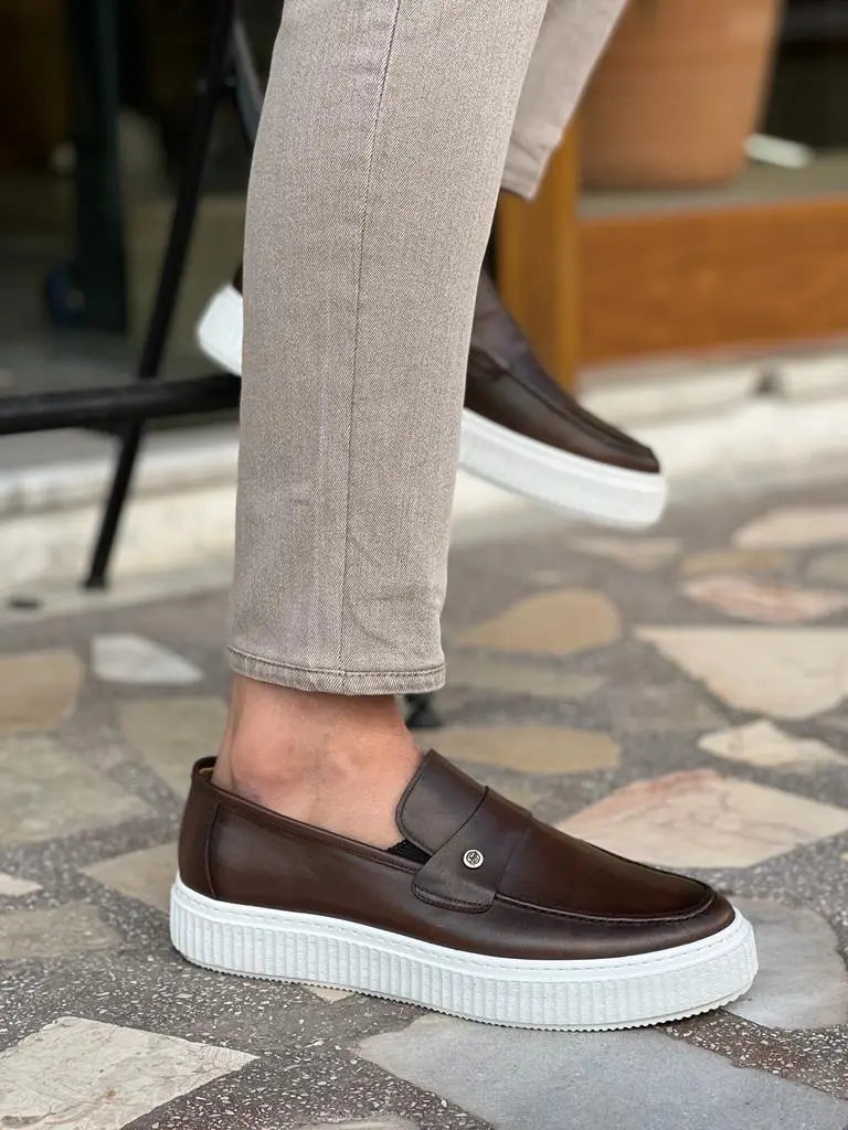 Tampa Brown Rock Shoes - Elegant Leather Footwear for Every Occasion - BRABION