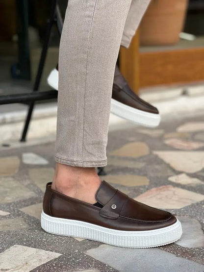 Tampa Brown Rock Shoes - Elegant Leather Footwear for Every Occasion - BRABION