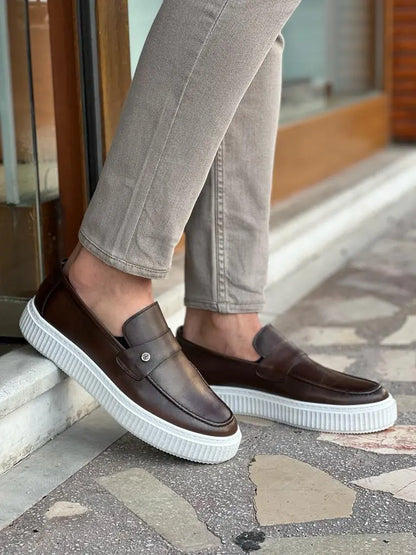 Tampa Brown Rock Shoes - Elegant Leather Footwear for Every Occasion - BRABION