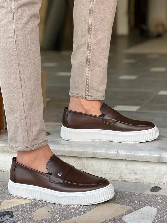 Tampa Brown Rock Shoes - Elegant Leather Footwear for Every Occasion - BRABION