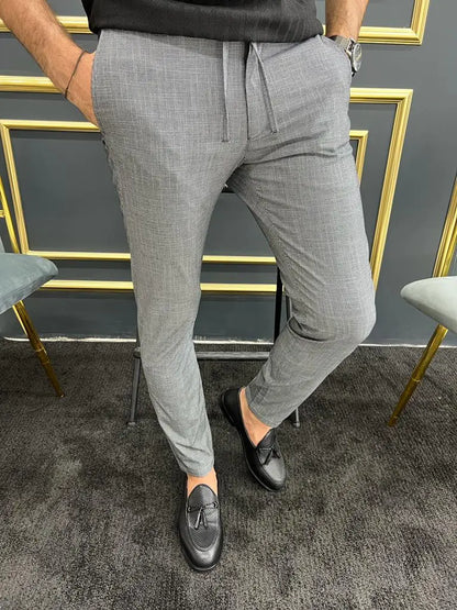 Tampa Gray Slim Fit Laced Pants for Effortless Style - BRABION