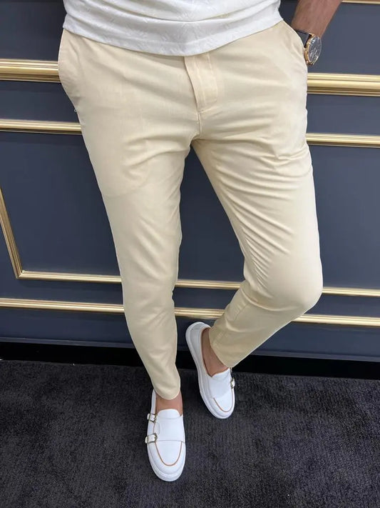 Tampa Yellow Slim Fit Cotton Pants - BRABION
