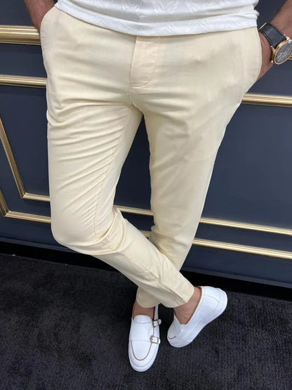 Tampa Yellow Slim Fit Cotton Pants - BRABION