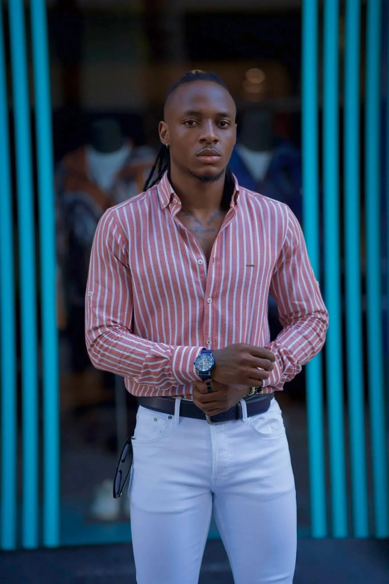 Brabion Milano Slim Fit Striped Camel Shirt - Versatile Elegance - BRABION