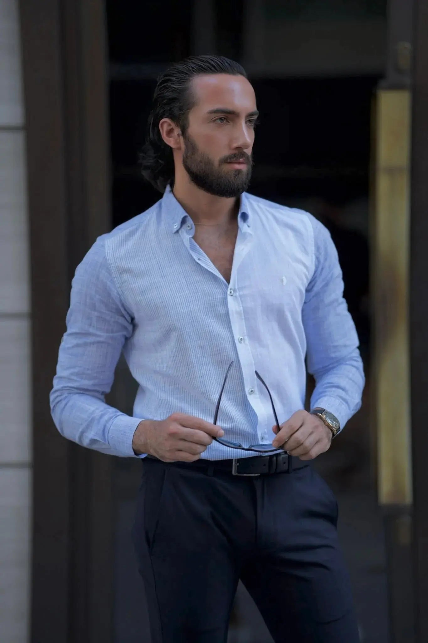 Brabion Milano Slim Fit White Striped Shirt - BRABION