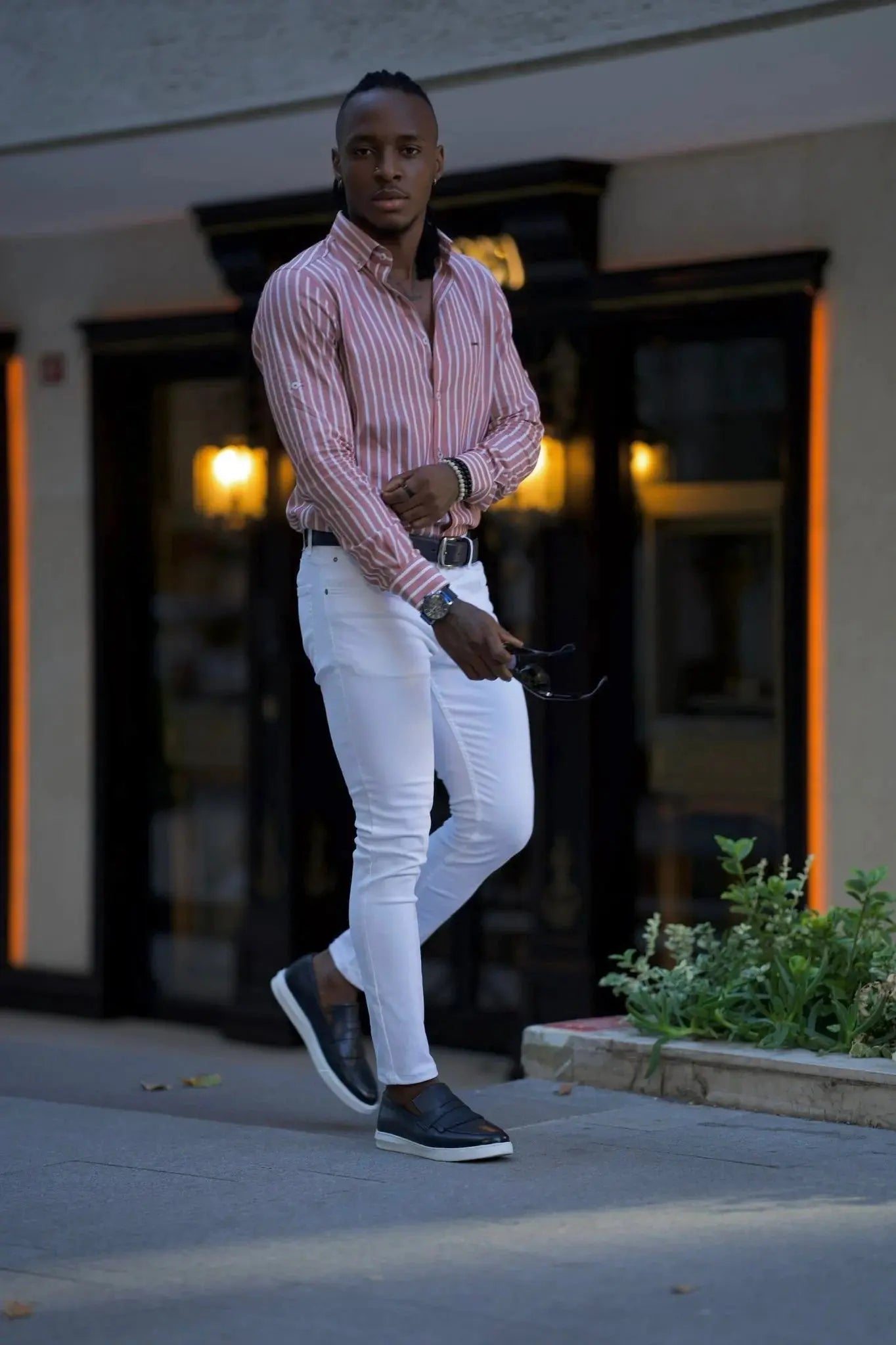 Brabion Milano Slim Fit Striped Camel Shirt - Versatile Elegance - BRABION