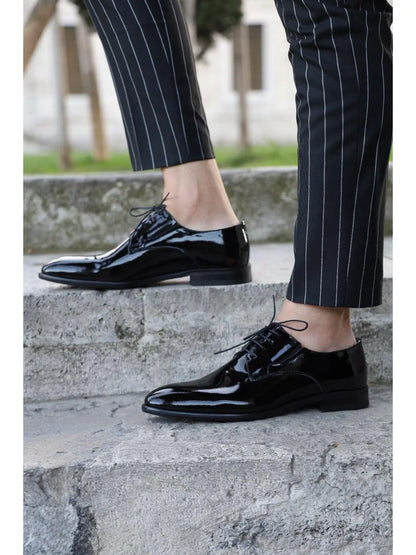 Ferrar Black Classic Leather Shoes - BRABION