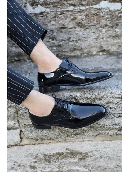 Ferrar Black Classic Leather Shoes - BRABION