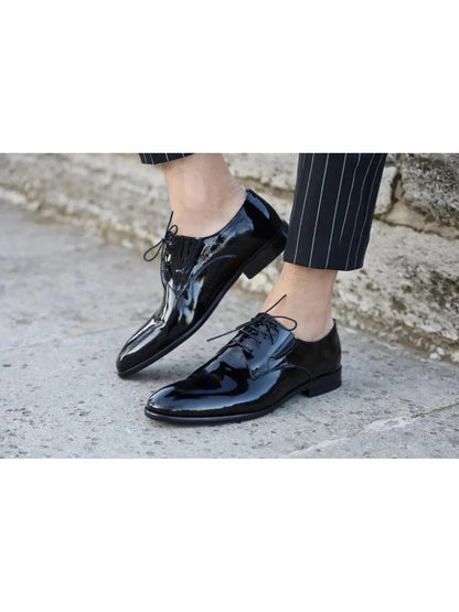 Ferrar Black Classic Leather Shoes - BRABION