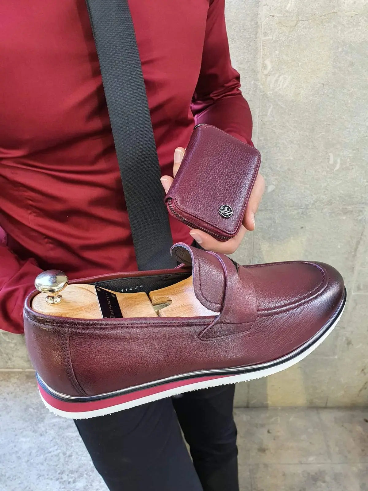 Bellingham Burgundy Buckle Loafer - BRABION