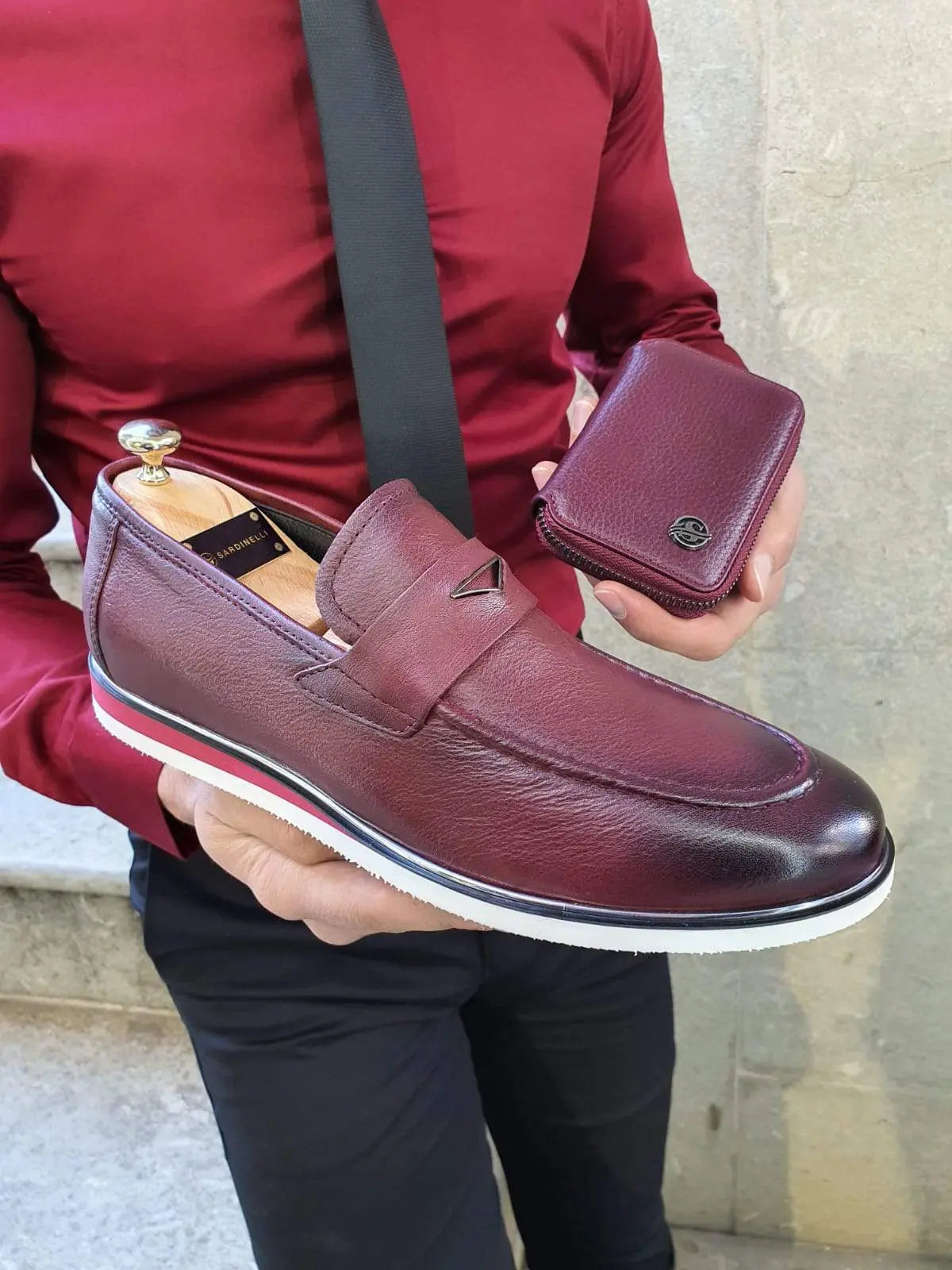 Bellingham Burgundy Buckle Loafer - BRABION