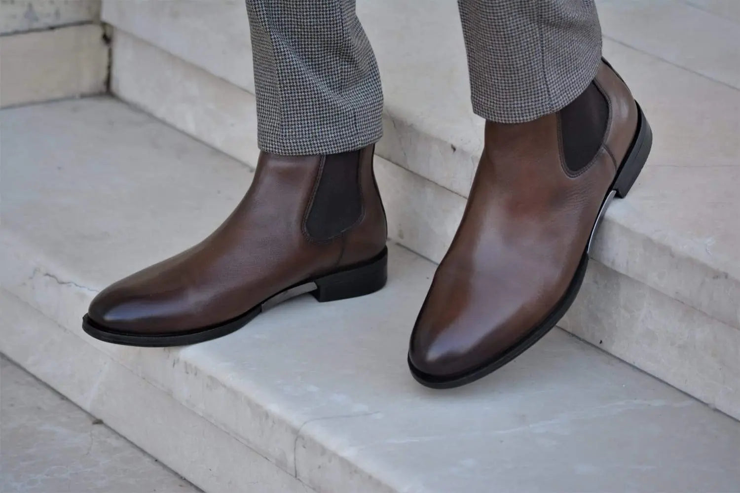 Vicenza Calf Leather Boots in Brown - Elevate Your Style - BRABION