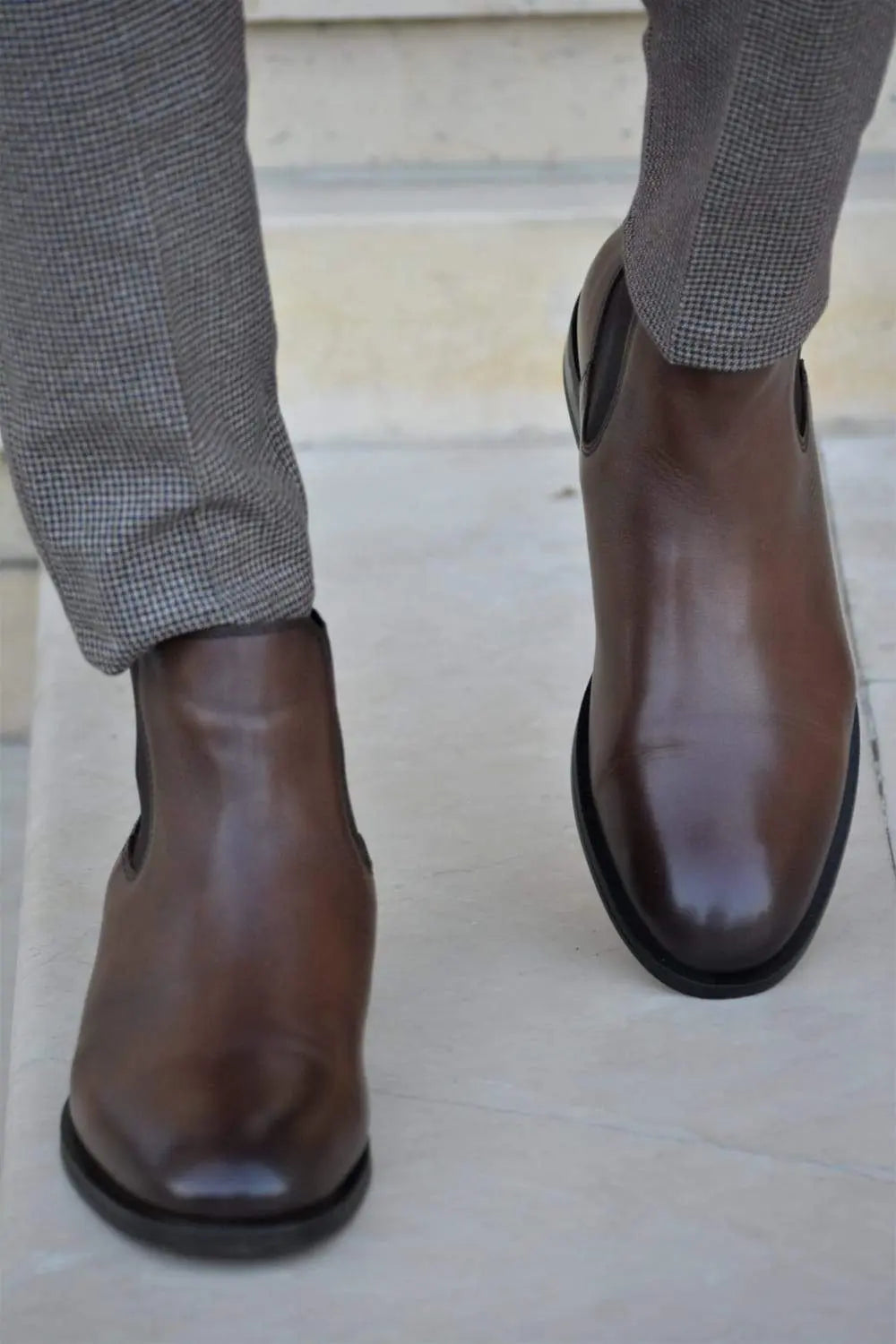 Vicenza Calf Leather Boots in Brown - Elevate Your Style - BRABION