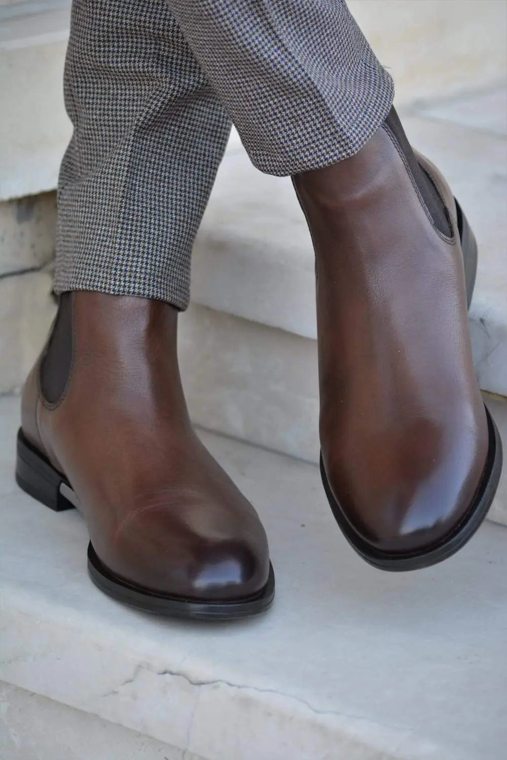 Vicenza Calf Leather Boots in Brown - Elevate Your Style - BRABION