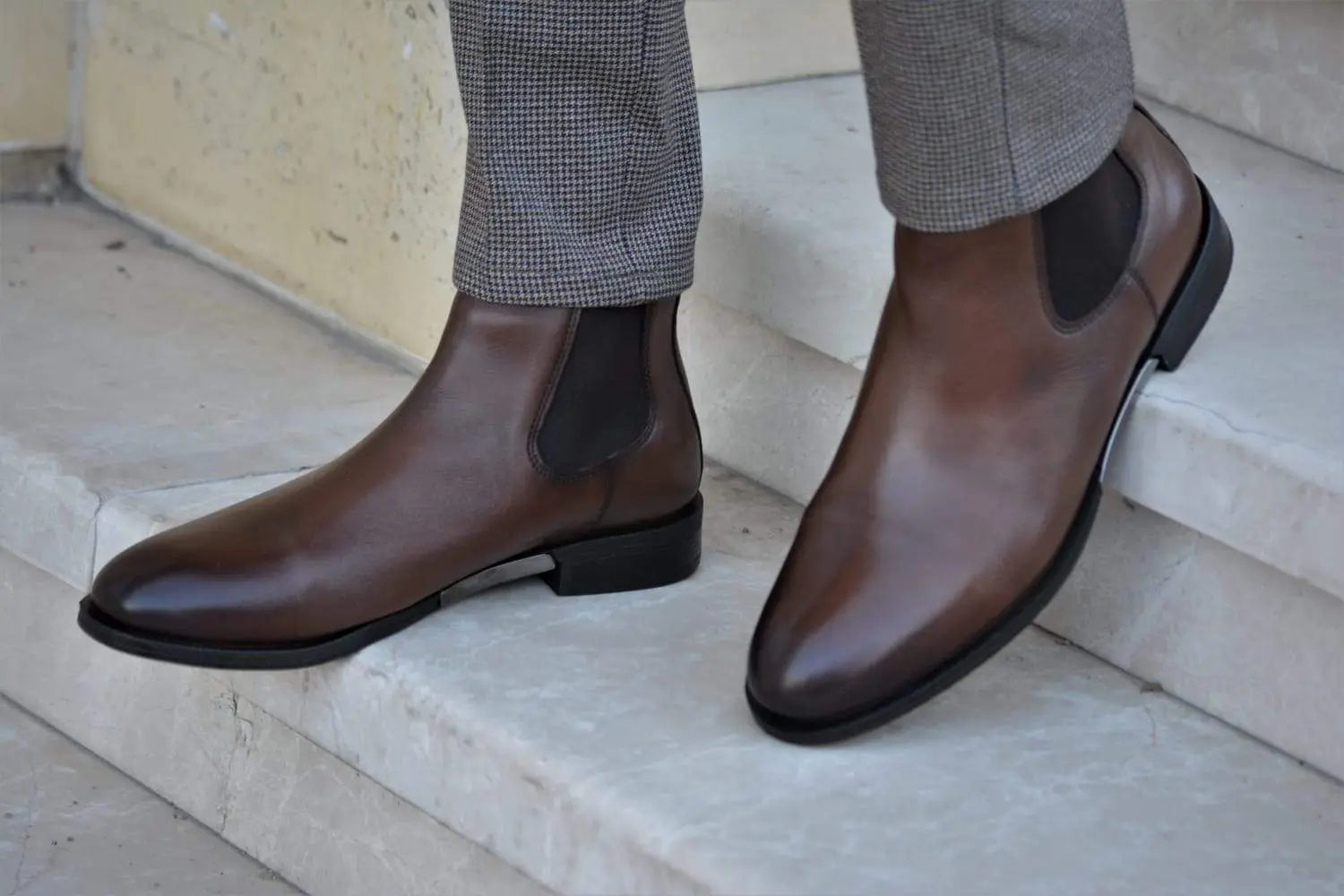 Vicenza Calf Leather Boots in Brown - Elevate Your Style - BRABION