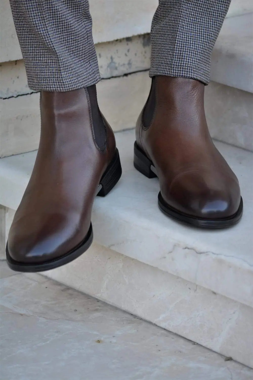 Vicenza Calf Leather Boots in Brown - Elevate Your Style - BRABION