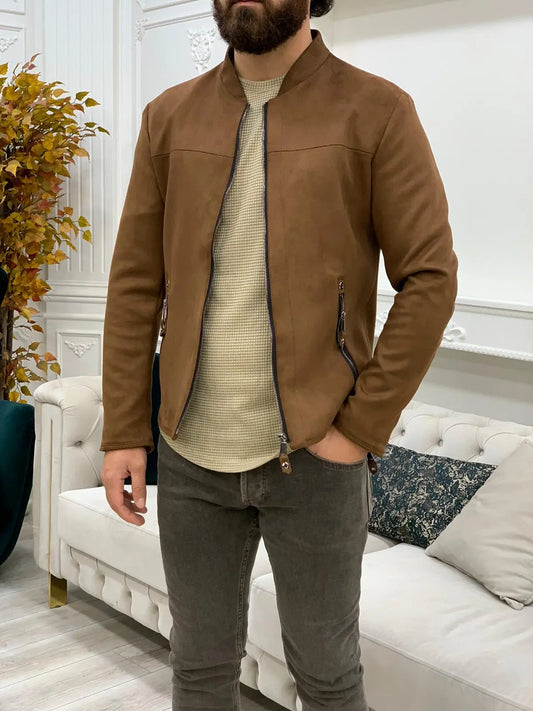 Bari Slim Fit Brown Jacket - BRABION
