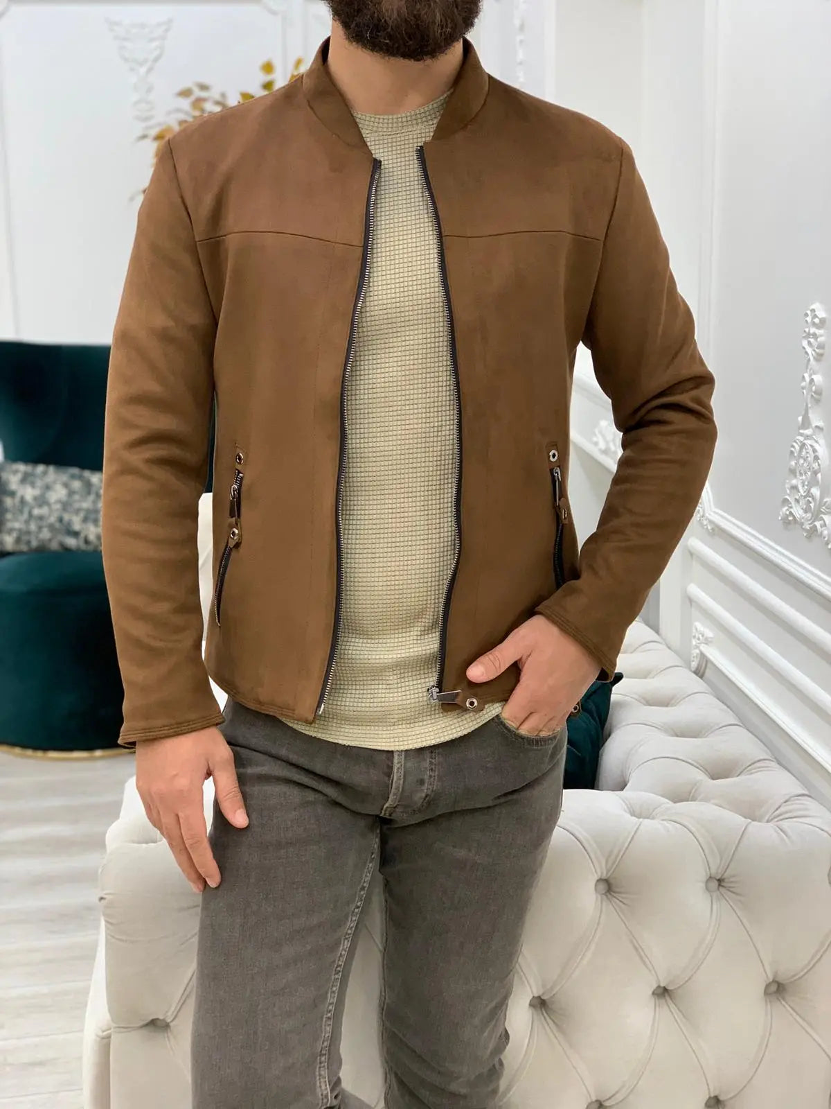 Bari Slim Fit Brown Jacket - BRABION