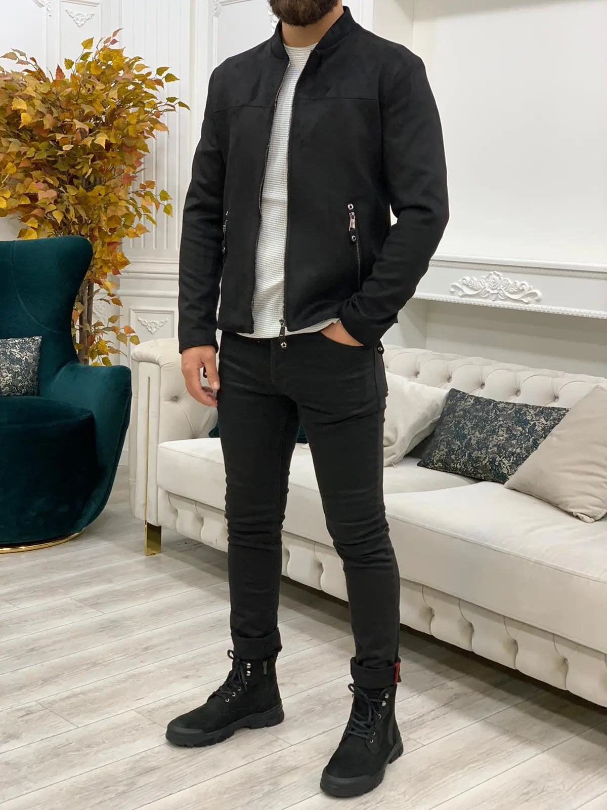 Bari Slim Fit Black Jacket - BRABION