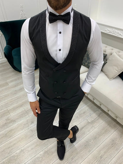 Bethesda Black Shawl Lapel Tuxedo: Timeless Elegance for Formal Occasions - BRABION