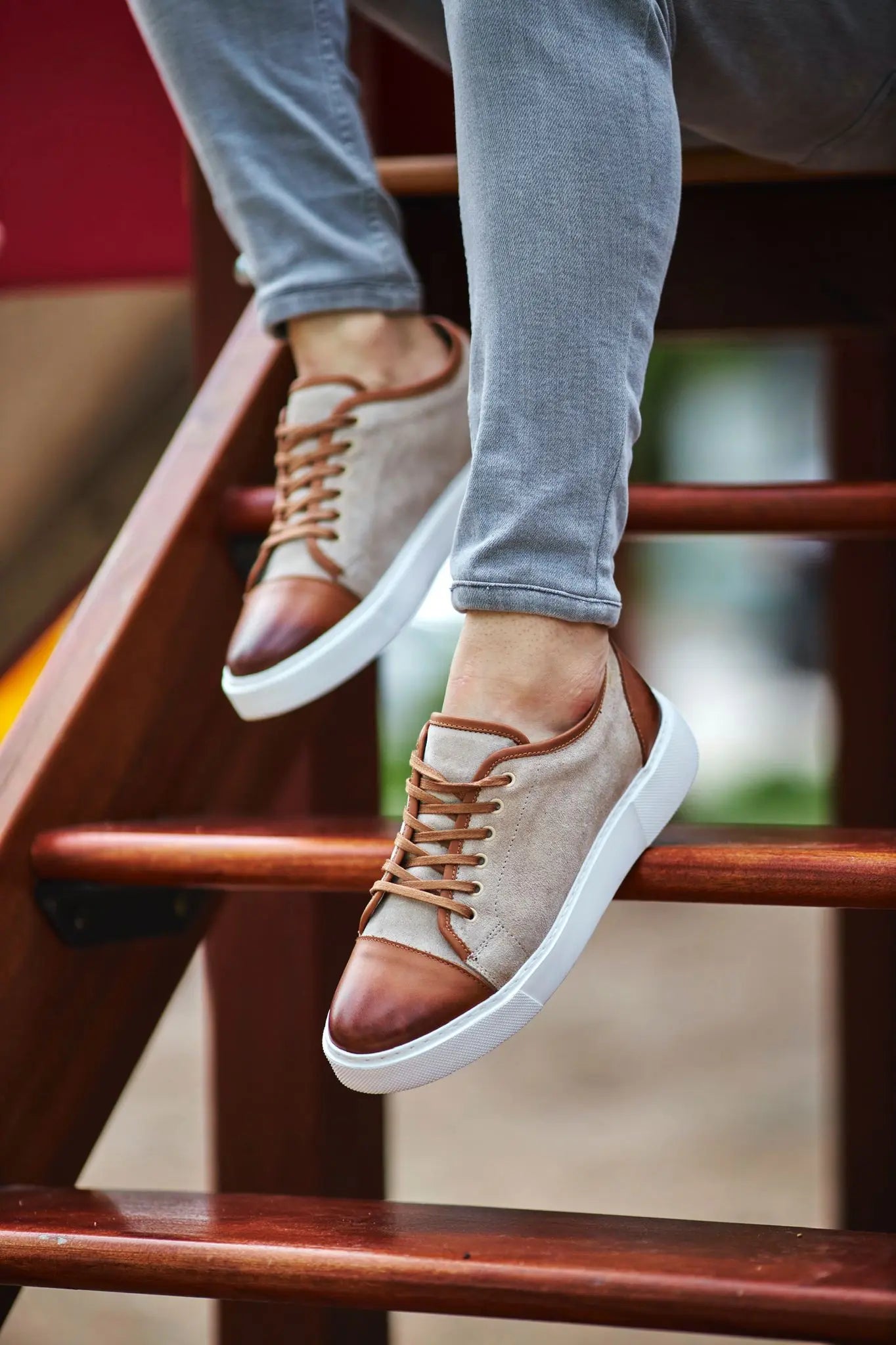 Prince Eva Sole Leather Beige Sneakers - Versatile Elegance for Every Occasion - BRABION