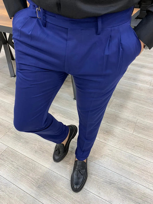 Livonia Sax Double Buckle Slim Pants - BRABION