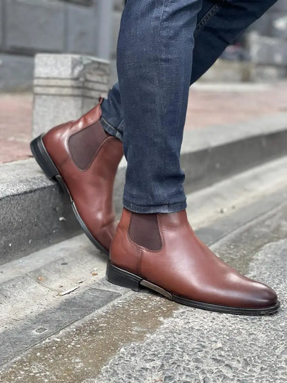 Remy Brown Chelsea Boots - Timeless Leather Elegance - BRABION