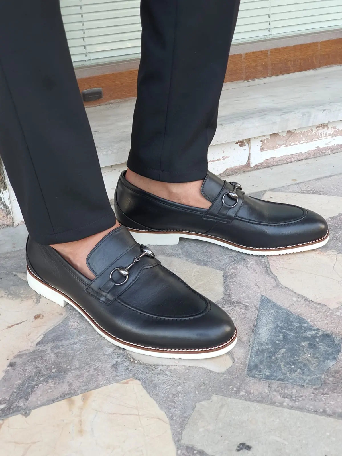 Montreal Black Bit Loafers - Elegant Leather Footwear for Men - BRABION
