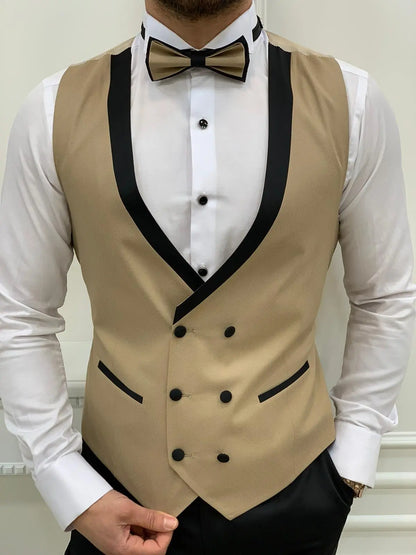 Napoli Gold Slim Fit Shawl Lapel Tuxedo - Elevate Your Formal Look - BRABION