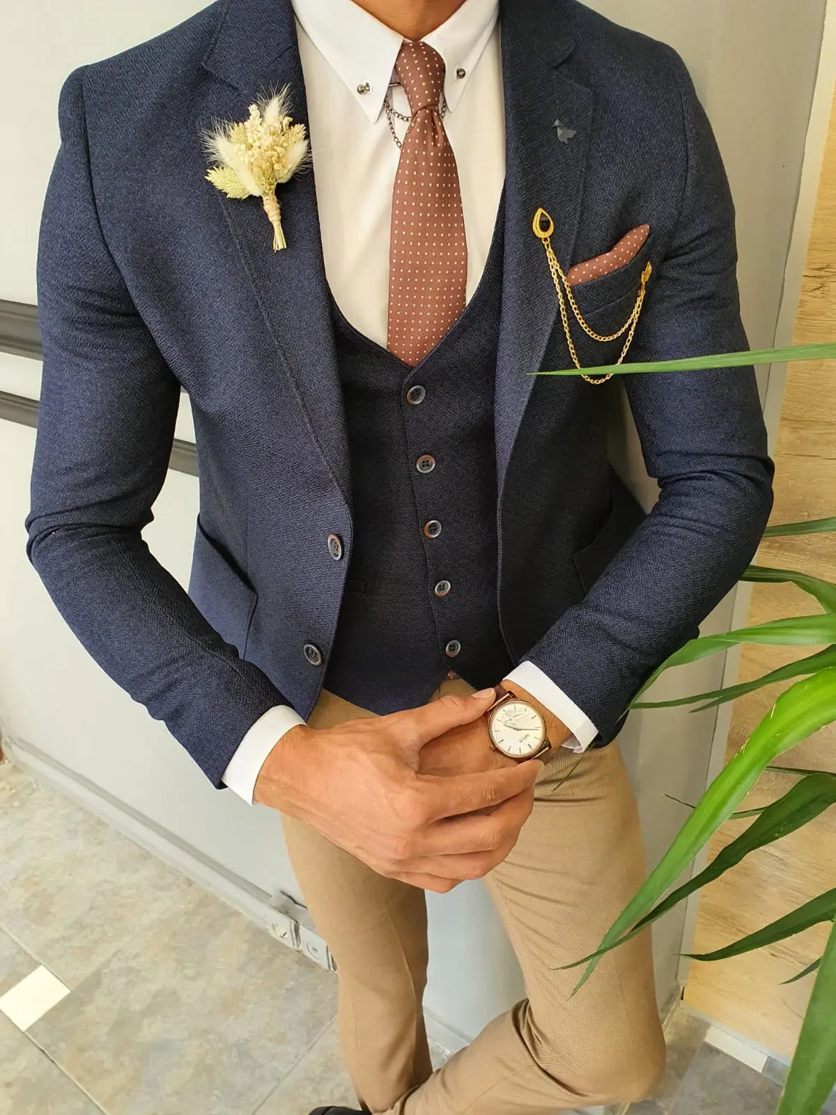 Torino Navy Blue Slim Fit Suit - Elegance Redefined BOJONI