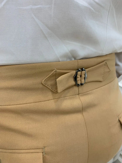 Tan Buckled Canvas Trousers for Every Occasion - BRABION