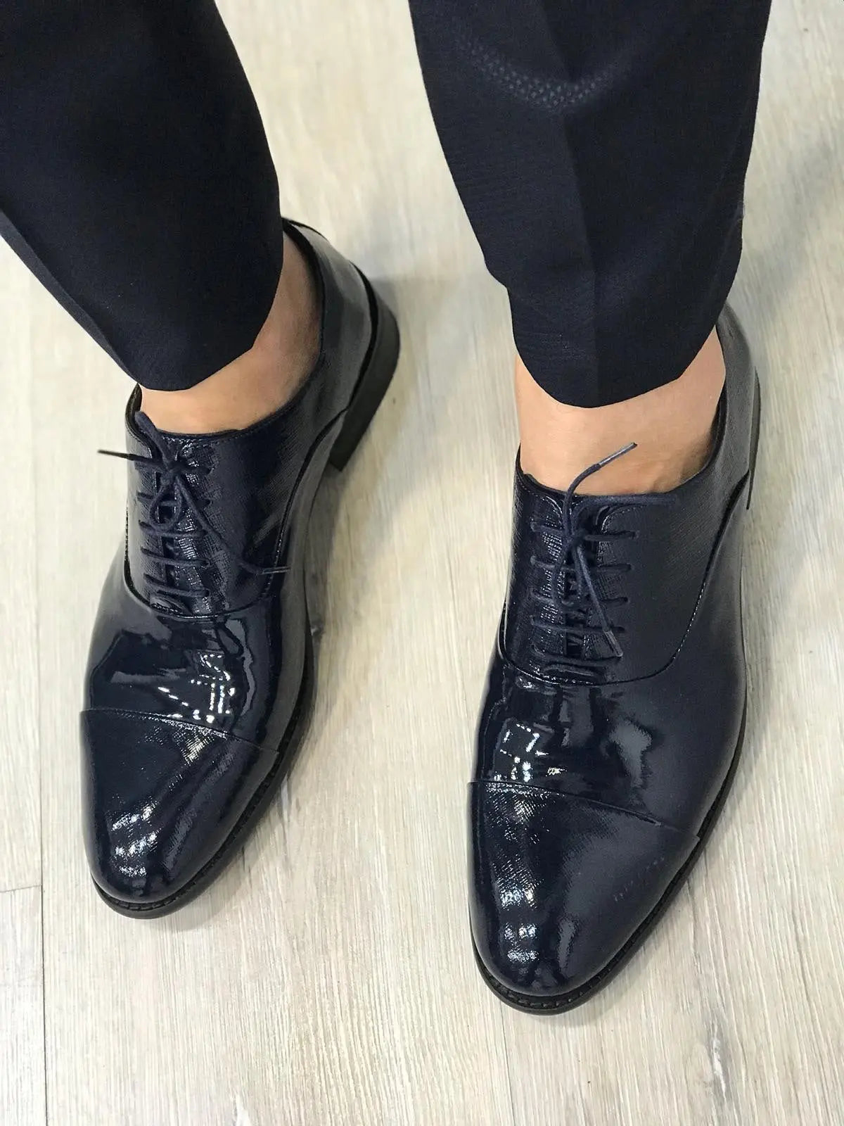 Ferrar Shine Navy Loafer - Elegant Leather Shoes for Any Occasion - BRABION