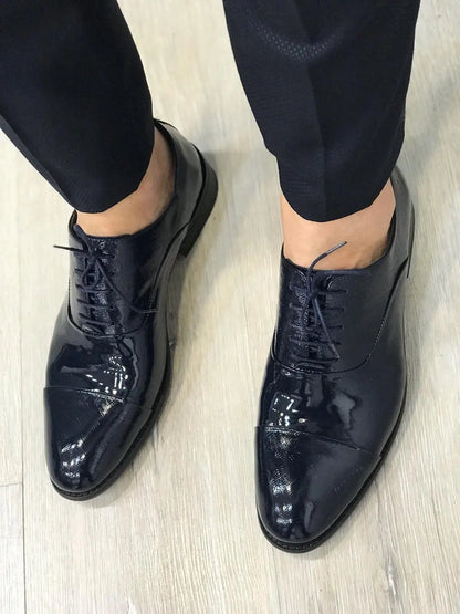 Ferrar Shine Navy Loafer - Elegant Leather Shoes for Any Occasion - BRABION